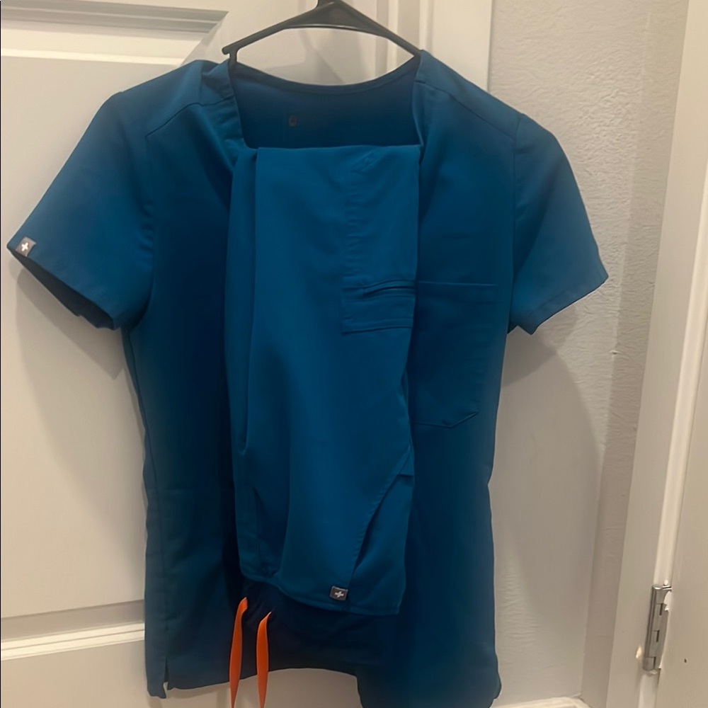 FIGS Blue Scrub Top
